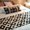 Diandra Black & Natural Diamond Pattern Printed Bed Runner