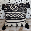 Black & Natural Abstract Design Cotton Linen Cushions - Canggu & Co