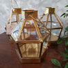 Brass Hexagon Shaped Terrarium Candle Holders - Canggu & Co