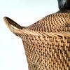 Rubbish Bin Woven Rattan With Flower Shaped Top Handle