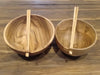 Natural Teak Noodle Bowl With Chop Sticks