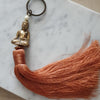 Golden Brass Buddha Keychains With Tassels