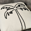 Tropical Palm Tree Motif Cushion With Tassels