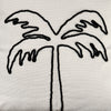 Tropical Palm Tree Motif Cushion With Tassels