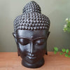 Antique & Plain Buddha Head Resin Statue Decor Medium / Black Sculpture