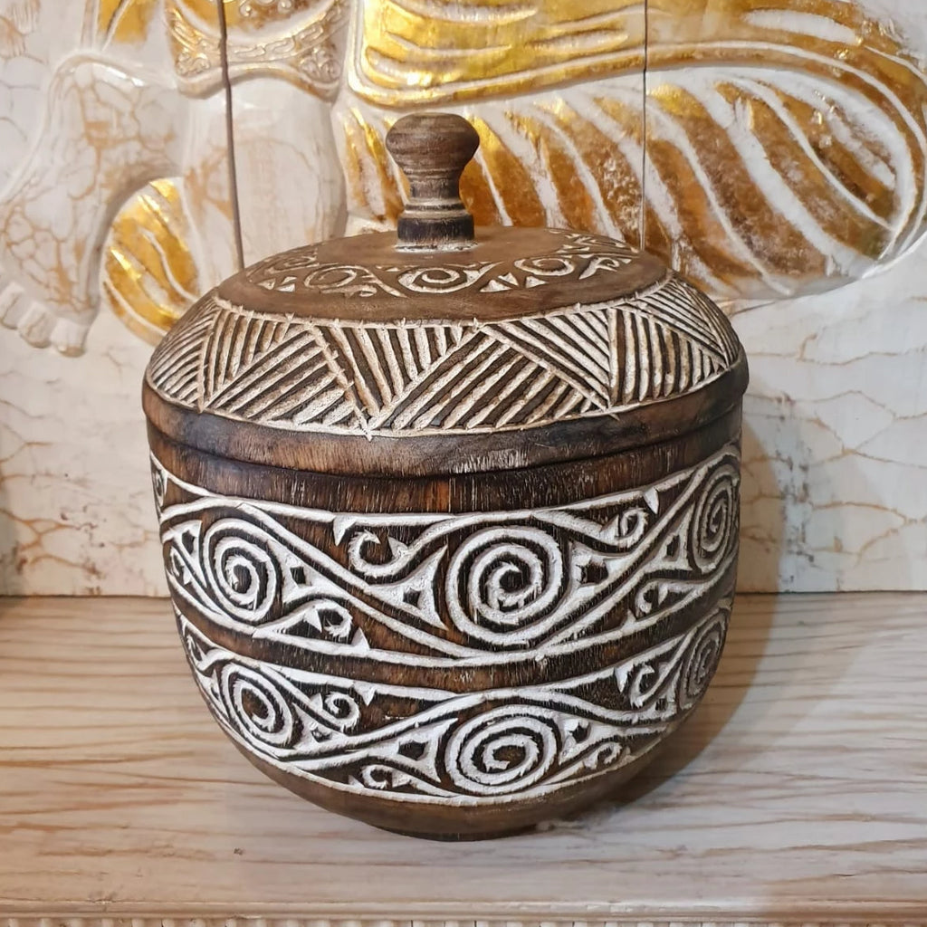 Carved Bowl with Lid Carved Bowl with Lid