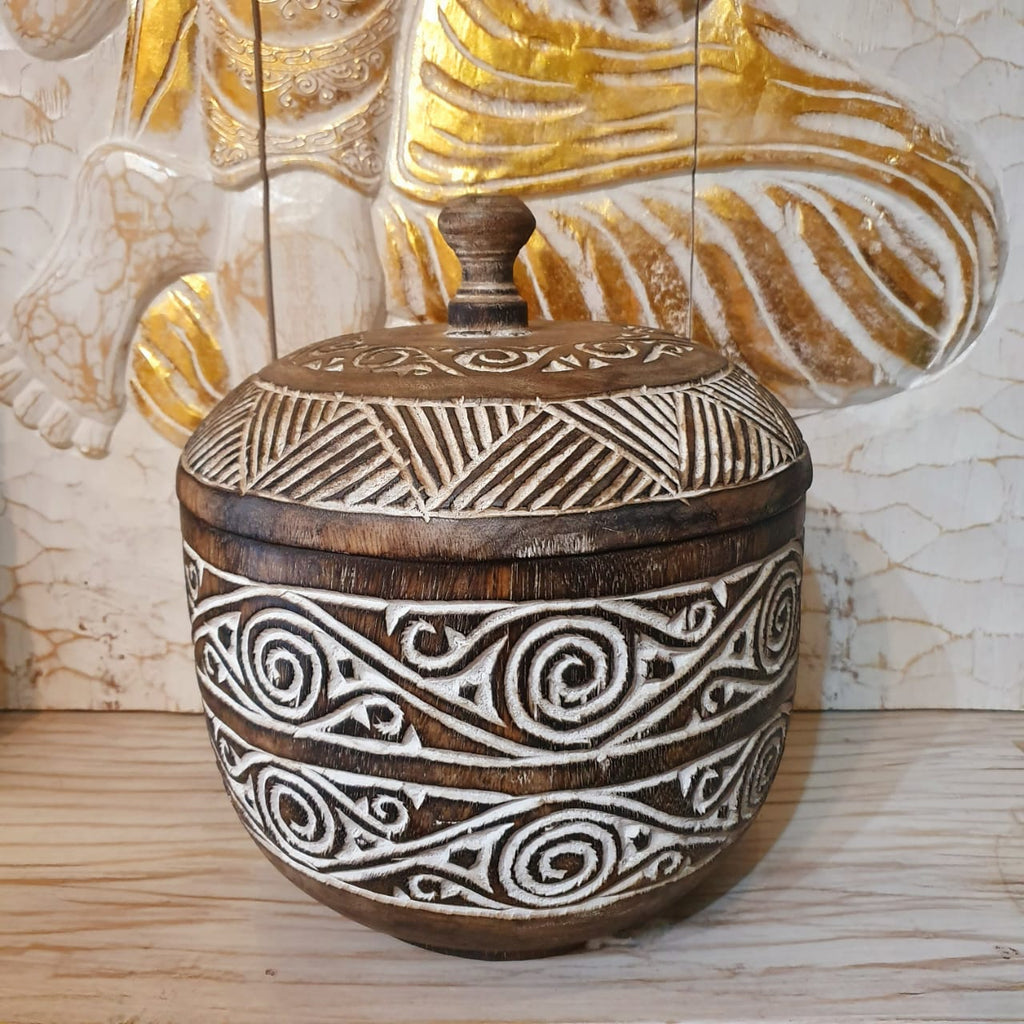 Carved Bowl with Lid Carved Bowl with Lid