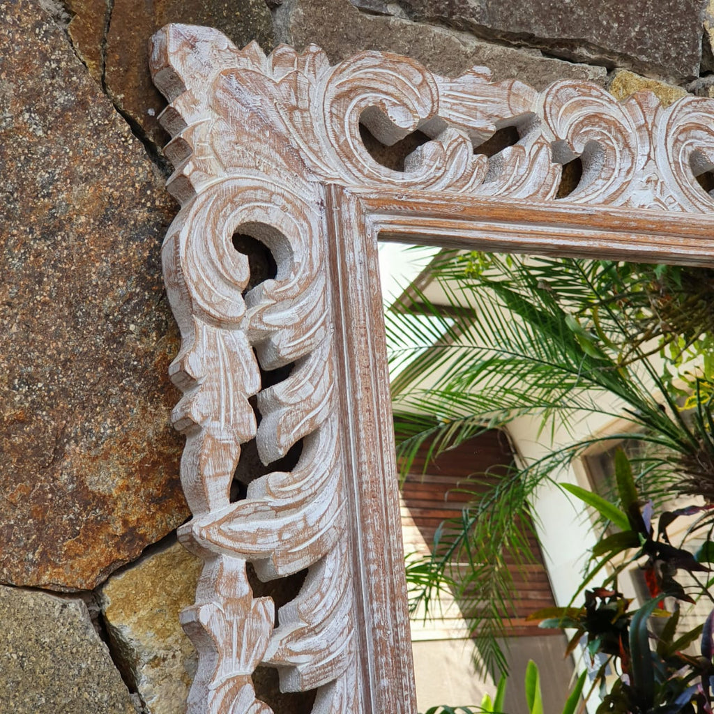 Large Antique Ornate Carved Wooden Mirror – Canggu & Co