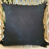 Embroided Boho Motif On Soft Cotton Cushion With Fringe