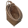 Set 3 Oval Whitewash Bamboo Basket