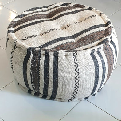 Tribal Pattern Pouff With Tassels (Square) (Custom)