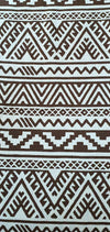 Magic Triangle Cotton Runner with Brown & White Aztec Pattern