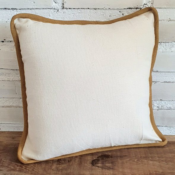 New Plain Cotton Cushion with Edge (Mustard)