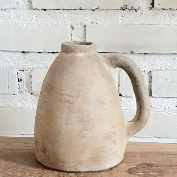 Small Pottery Clay Jug With Handle