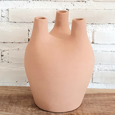 Three Funnel Pottery Vase