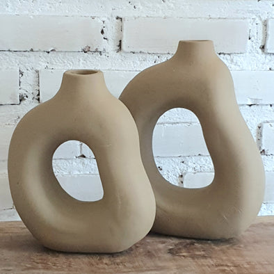 Brown Pottery Vas Set 2