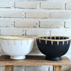 Pottery Bowl With Rattan Woven Rim