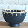 Pottery Bowl With Rattan Woven Rim