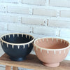 Pottery Bowl With Rattan Woven Rim