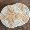 Rattan Coaster With Flower Motif