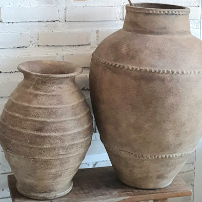 Large Pottery Vases With Chain Motif