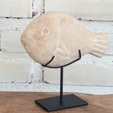 Stone Carved Fish With Stand