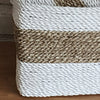 Set of 3 Rectangle White & Nat Basket