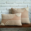 Embroided Cotton Cushion with Piping