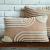 Embroided Cotton Cushion with Piping