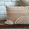 Embroided Cotton Cushion with Piping