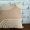 Embroided Cotton Cushion with Piping