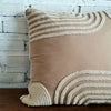 Embroided Cotton Cushion with Piping