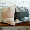 Embroided Cotton Cushion with Piping