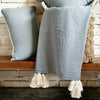 New Multi-colors Cotton Throw with White Tassel