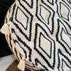 Diamond Raw Cotton Pouff With Tassels (Natural Round)