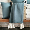 New Multi-colors Cotton Throw with White Tassel