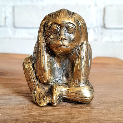 Brass Figurine The Monkey's Protest