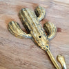 Gold Brass Cactus Hanging Hooks