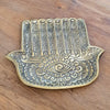 Brass Decorative Plate Featuring Large Hand Fatimah Prayer Motif