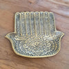 Brass Decorative Plate Featuring Large Hand Fatimah Prayer Motif