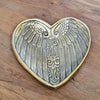 Brass Decorative Plate Featuring Love with Carved Wings Motif