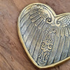 Brass Decorative Plate Featuring Love with Carved Wings Motif