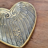 Brass Decorative Plate Featuring Love with Carved Wings Motif