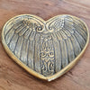 Brass Decorative Plate Featuring Love with Carved Wings Motif