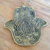 Brass Decorative Plate Featuring Large Hand Fatimah Motif (W)