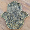 Brass Decorative Plate Featuring Large Hand Fatimah Motif (W)