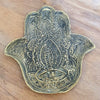 Brass Decorative Plate Featuring Large Hand Fatimah Motif (W)