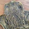 Brass Decorative Plate Featuring Large Hand Fatimah Motif (W)