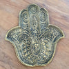 Brass Decorative Plate Featuring Large Hand Fatimah Motif (W)