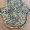 Brass Decorative Plate Featuring Large Hand Fatimah Motif (W)